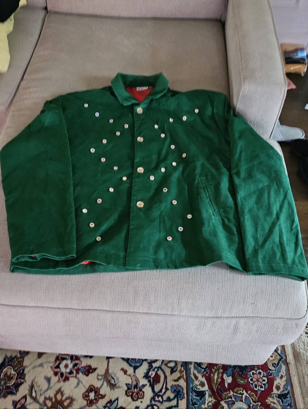 Green Button-Front Women  Jacket